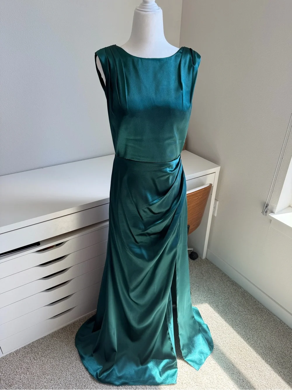 JJs House Emerald Green Satin Maxi Dress